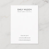 Beige Zwart Wit Keramisch Ketting Display Logo Visitekaartje (Achterkant)