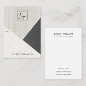 Beige Zwart Wit Keramisch Ketting Display Logo Visitekaartje (Voorkant / Achterkant)