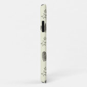 Beige Zwart-wit Minimal Heart Stars Script Case-Mate iPhone Case (Achterkant/rechts)