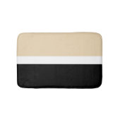 Beige zwarte Abstracte streep Badmat (Voorkant)