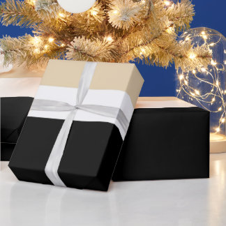 Beige zwarte Abstracte streep Cadeaupapier