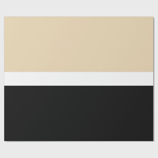 Beige zwarte Abstracte streep Cadeaupapier (Vlak)