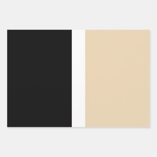 Beige zwarte Abstracte streep Inpakpapier Vel (Voorkant)