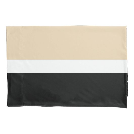 Beige zwarte Abstracte streep Kussensloop (Voorkant)