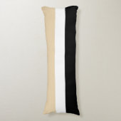 Beige zwarte Abstracte streep Lichaamskussen (Voorkant Verticaal)