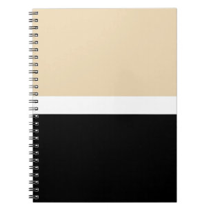 Beige zwarte Abstracte streep Notitieboek