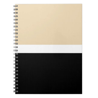 Beige zwarte Abstracte streep Notitieboek