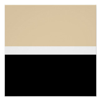 Beige zwarte Abstracte streep Perfect Poster