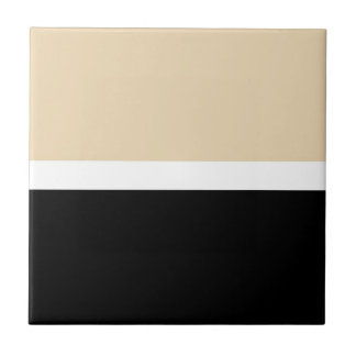 Beige zwarte Abstracte streep Tegeltje