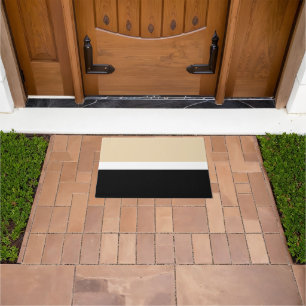 Beige zwarte gestreepte chique moderne verticale l deurmat