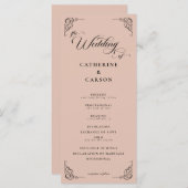 Beige & Zwarte Kalligrafie Script Huwelijksprogram (Voorkant / Achterkant)