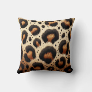 Beige & Zwarte Luipaard Bont Dierenprint Stippen  Kussen