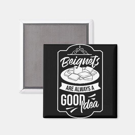 Beignet New Orleans French Quarter Magneet (Voorkant / Achterkant)
