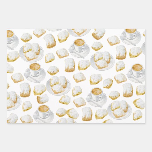 Beignets en koffie inpakpapier (Voorkant 2)