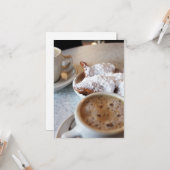 Beignets et carte plat café (Devant/Arrière en situation)