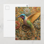 Beija-Flor em Flores Ornamentais Briefkaart (Voorkant / Achterkant)
