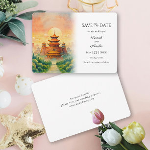 Beijing China Destination Wedding Save The Date