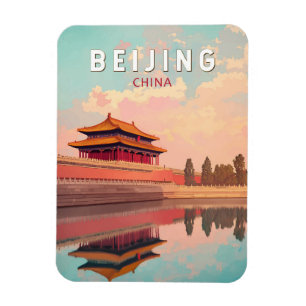 Beijing China Illustration Travel Art Vintage Magneet