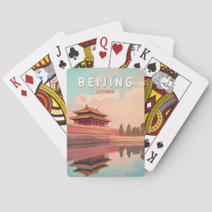 Beijing China Illustration Travel Art Vintage Pokerkaarten