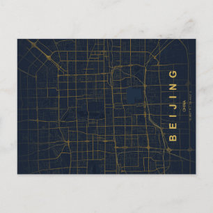 Beijing China Kaart Minimalistische Postkaart