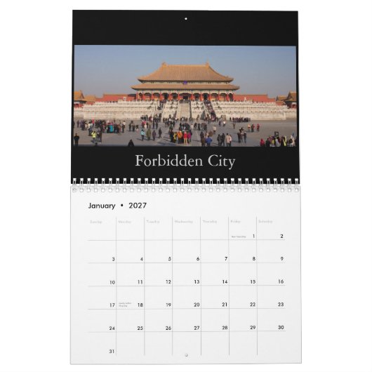 BEIJING CHINA KALENDER (Jan 2027)