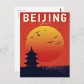Beijing China Temple Sunset Briefkaart (Voorkant / Achterkant)