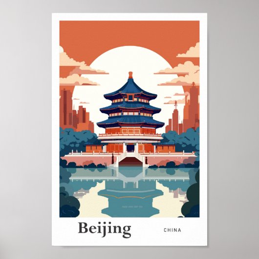 Beijing China Travel  Illustratie Poster (Voorkant)