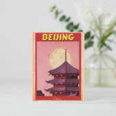 Beijing China vintage-poster Briefkaart (Staand voorkant)