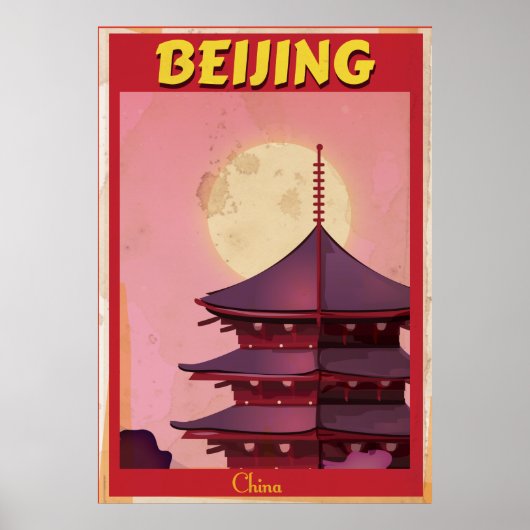 Beijing China vintage-poster Poster (Voorkant)