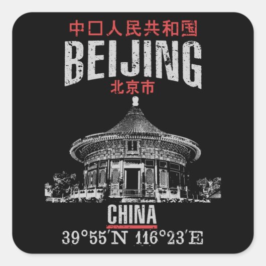 Beijing Vierkante Sticker (Voorkant)