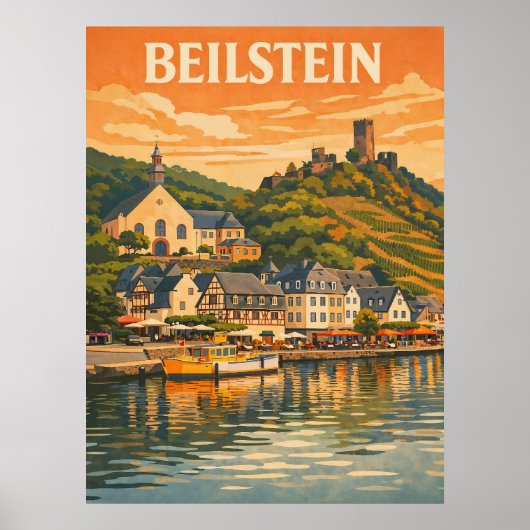Beilstein Duitsland Oude Reis Kunst Poster (Voorkant)