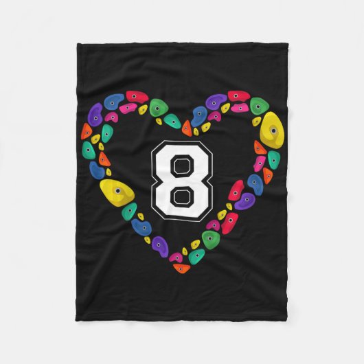 Being 8 Rocks Klimmen 8e verjaardagsfeestje Fleece Deken (Voorkant)
