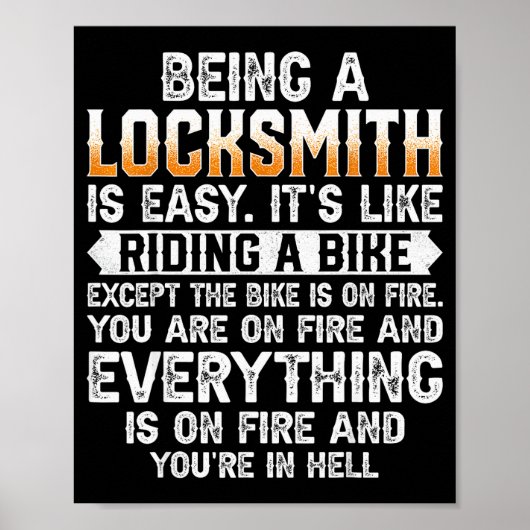 Being A Locksmith Is Easy - Funny Lock Picker Lock Poster (Voorkant)