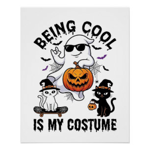 Being Cool Is Kostuum Halloween Geest Pompoen Kat_ Perfect Poster