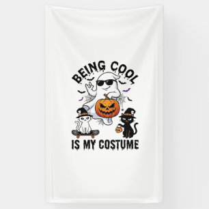 Being Cool Is Kostuum Halloween Geest Pompoen Kat_ Spandoek