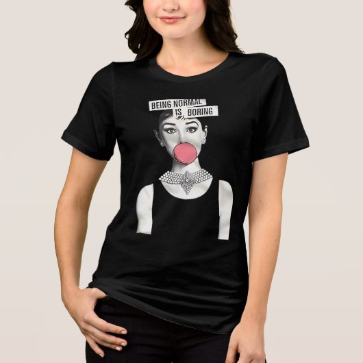 Being Normal is Boring | Audey Hepburn Tri-Blend Shirt (Voorkant)