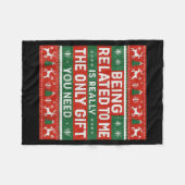 Being Related To Me Funny Ugly Christmas  Fleece Deken (Voorkant (Horizontaal))