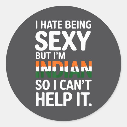 Being Y Indian Funny India  Ronde Sticker (Voorkant)