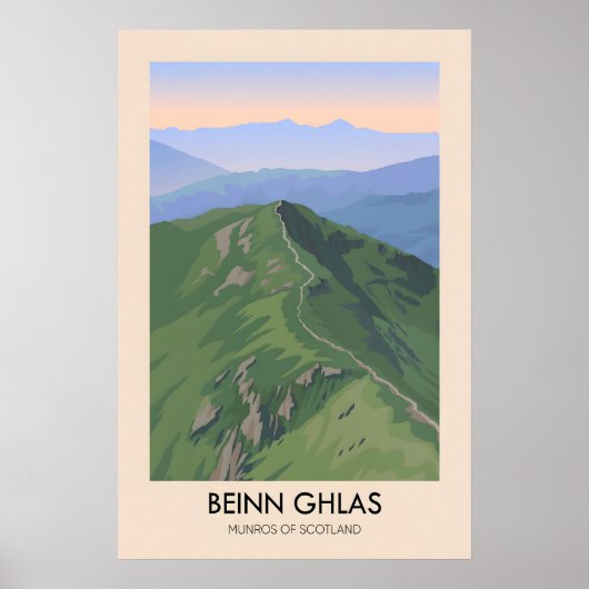 Beinn Ghlas Munros Van Schotland Reisposter Poster (Voorkant)