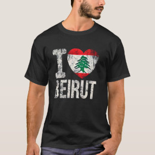 Beiroet Libanese vlag Ik hou van Beiroet T-shirt