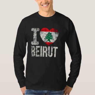 Beiroet Libanese vlag Ik hou van Beiroet T-shirt