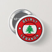 Beiroet Libanon Ronde Button 5,7 Cm (Voorkant /achterkant)