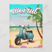 Beiroet Libanon Scooter-reisposter Briefkaart (Voorkant)