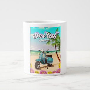 Beiroet Libanon Scooter-reisposter Extra Grote Beker