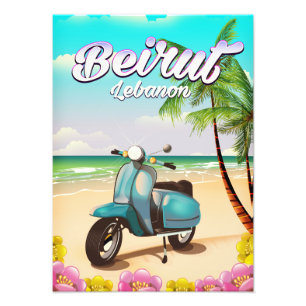 Beiroet Libanon Scooter-reisposter Foto Afdruk
