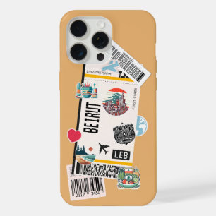 BEIROET LIBANON TRAVEL BOARDING PASS iPhone 15 PRO MAX HOESJE