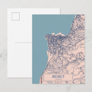 Beiroet Libanon Winderige Stad Kaart Reizen