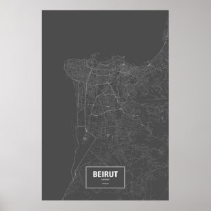 Beiroet, Libanon (zwart wit) Poster
