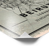 Beirut map print poster canvas | Lebanon (Coin)