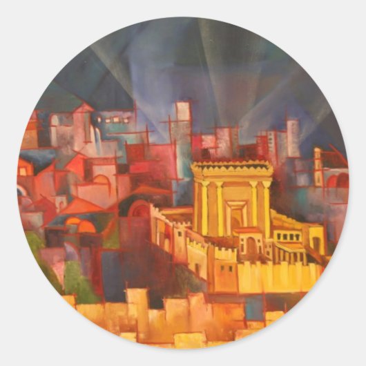 Beit Hamikdash Ronde Sticker (Voorkant)